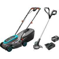 Gardena PowerMax 32/18V P4A Solo + SmallCut 23/18V P4A Solo + Bosch Starterset 18V 4,0 Ah