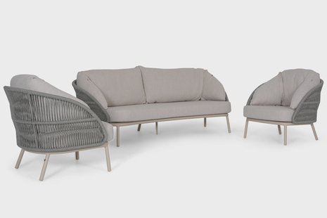 Santika Pebble stoel-bank loungeset 3 delig