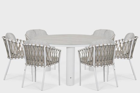 Lifestyle Morano/Arancia 150 cm dining tuinset 7-delig