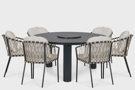Lifestyle Morano/Arancia 150 cm dining tuinset 7-delig