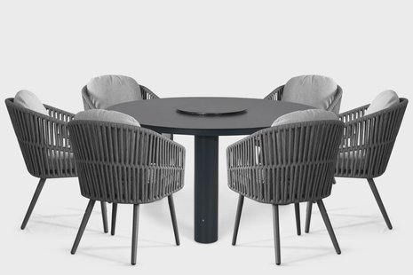 Santika Marani/Arancia 150 cm dining tuinset 7-delig