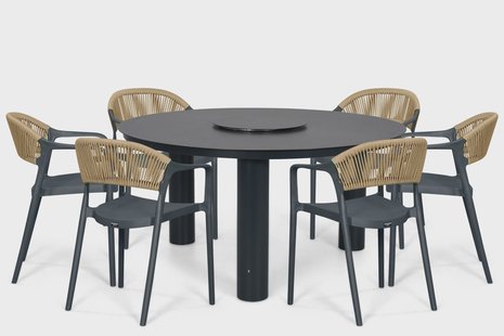 Domani Toscano/Arancia 150 cm dining tuinset 7-delig