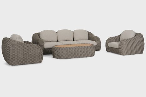 Santika Corda stoel-bank loungeset 4 delig