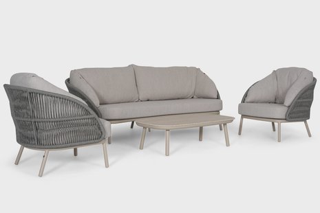 Santika Pebble stoel-bank loungeset 4-delig