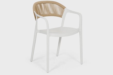 Domani Toscano dining tuinstoel stapelbaar white