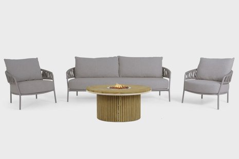 4 Seasons Outdoor Calma/Fire Nest 110 cm stoel-bank loungeset 4-delig