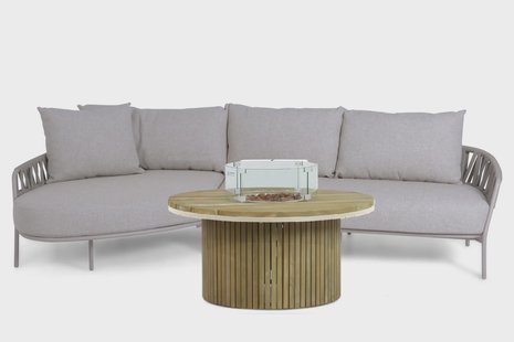 4 Seasons Outdoor Calma/Fire Nest 110 cm hoek loungeset 3-delig