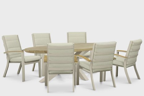 Osmen Midura/Diogo 240x120 cm dining tuinset 7-delig