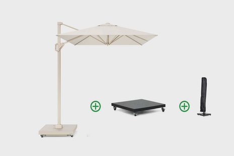 Platinum Voyager zweefparasol 2.5x2.5m T1 (incl. voet + hoes) Ivoor