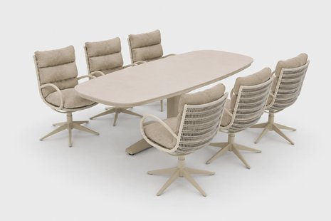 Apple Bee Camp Bay/Zanzibar 220x110 cm dining tuinset 7-delig