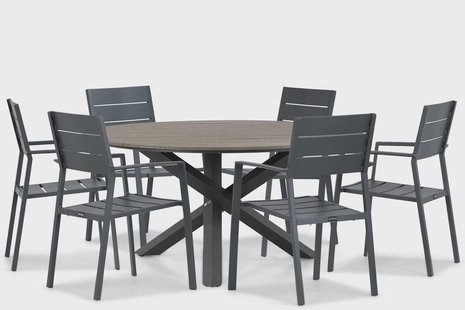 Lifestyle Stella/Ancona 150 cm rond dining tuinset 7-delig