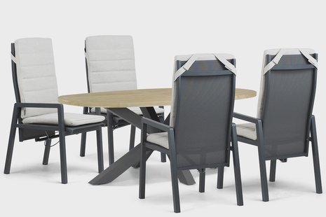 Lifestyle Vivaro/Brookline 200x110 cm dining tuinset 5-delig