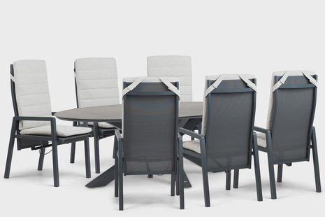 Lifestyle Vivaro/Lunea 240x120 cm dining tuinset 7-delig