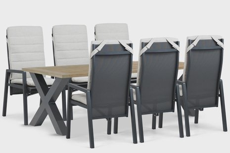 Lifestyle Vivaro/Cardiff 240x100 cm dining tuinset 7-delig