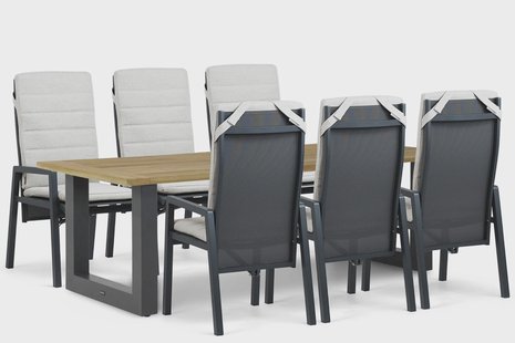 Lifestyle Vivaro/Cardiff 240x100 cm dining tuinset 7-delig