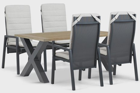 Lifestyle Vivaro/Cardiff 180x100 cm dining tuinset 5-delig