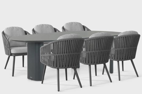 Santika Marani/Weave 240x120 cm dining tuinset 9-delig