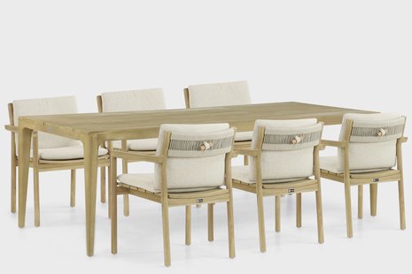 Santika Suka/Sentis 240 cm dining tuinset 7-delig