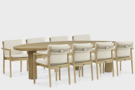 Santika Suka/Leafline 300 cm dining tuinset 9-delig