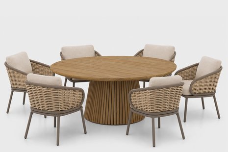 Apple Bee Pine Key/Fungo 180 cm dining tuinset 7-delig