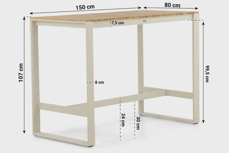 Lifestyle Faro bartafel 150 x 80 cm