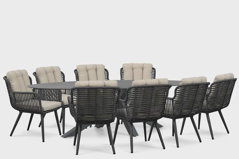 Coco Custa/Ellisse 280x118 cm dining tuinset 9-delig