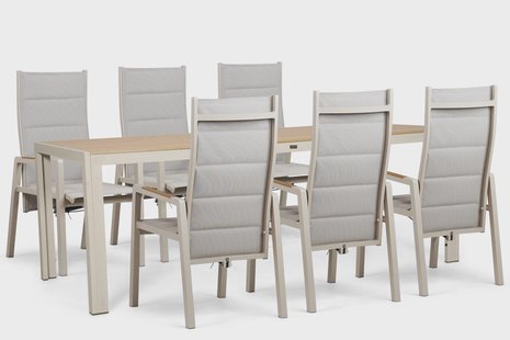 Lifestyle Essence/Creta 210x90 cm dining tuinset 7-delig