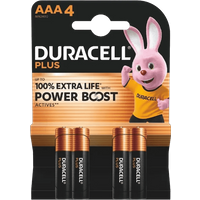 Duracell Alkaline Plus AAA-batterijen 4 stuks