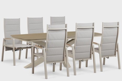 Lifestyle Essence/Camila 220x100 cm dining tuinset 7-delig