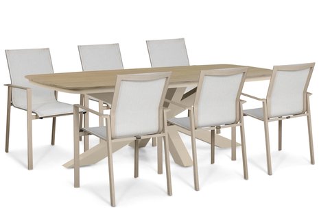 Lifestyle Timo/Camila 220x100 cm dining tuinset 7-delig