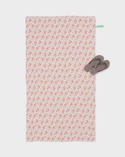 HEMA Kinderstrandlaken 80x140cm mousseline bloemen (beige)