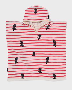 HEMA Takkie kinderponcho 60x60cm strepen (rood)