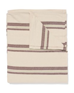 HEMA Tafelkleed 140x240cm katoen strepen bruin (bruin)