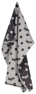 HEMA Takkie theedoek 65x65cm katoen stippen (zwart)