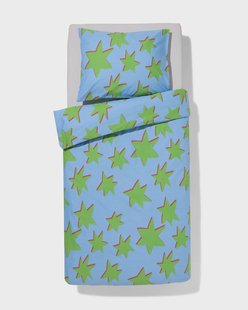 HEMA Kinderdekbedovertrek 140x200cm zacht katoen sterren (blauw)
