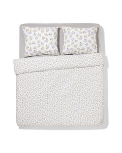 HEMA Dekbedovertrek 200x200/220cm zacht katoen bloemen (groen)
