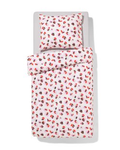 HEMA Dekbedovertrek 140x200/220cm zacht katoen bloemen (roze)