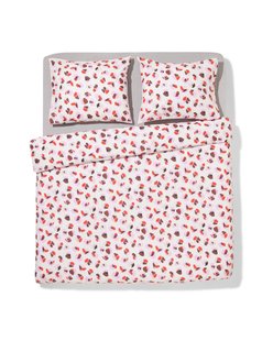 HEMA Dekbedovertrek 200x200/220cm zacht katoen bloemen (roze)