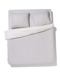 HEMA Dekbedovertrek 200x200/220cm zacht katoen stipjes (wit)