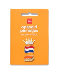 HEMA Pins kroon vlag tompouce - 3 stuks (oranje)