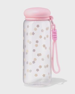 HEMA Waterfles 700ml met draagkoord bloemen