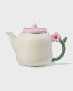 HEMA Theepot 600ml keramiek bloem oor
