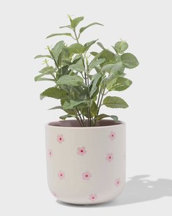 HEMA Bloempot 13.4x13.4x12.7cm keramiek reliëf