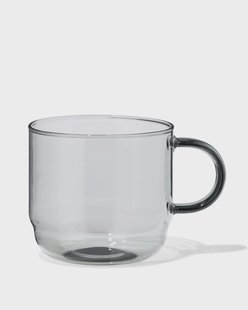 HEMA Koffiekopje 300ml glas antraciet (antraciet)