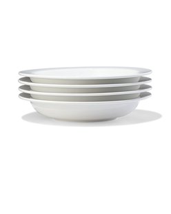 HEMA Diep bord Ø22.5cm Alledag porselein wit - 4 stuks (wit)