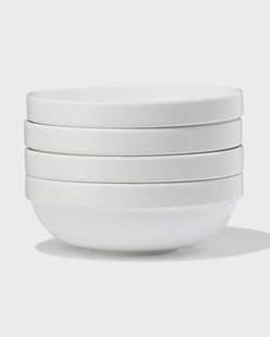 HEMA Kom Ø15cm Alledag porselein wit - 4 stuks (wit)