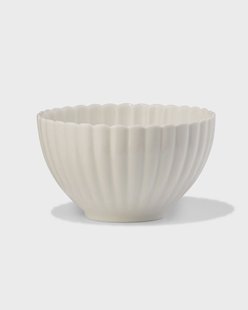 HEMA Kom Ø12cm Trend aardewerk wit bloem (wit)