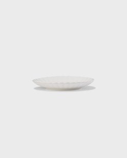 HEMA Gebaksbordje Ø14cm Trend aardewerk wit bloem (wit)