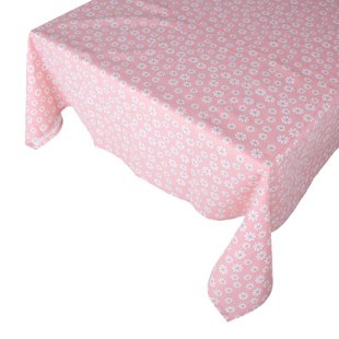 Daisy Flowers Tafelkleed Textiel Roze 140x250 Cm