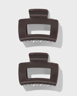 HEMA Haarklem 5cm vierkant bruin - 2 stuks